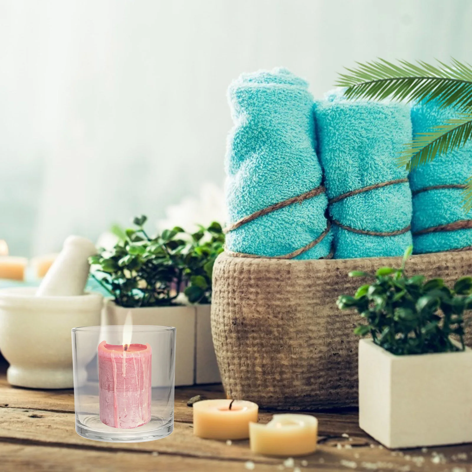 

1Pcs Clear Glass Cover Wind Resistant Transparent Shade for Flame Protection Home Party Event Decor