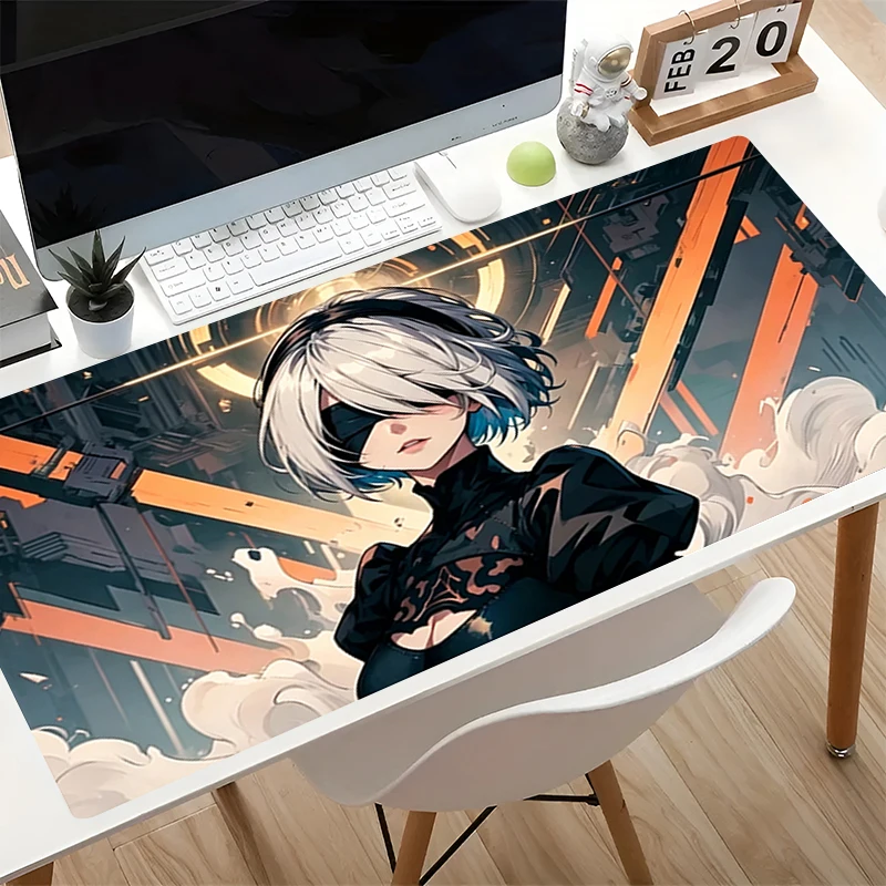 Laptop Mouse Pad N-nier Automata 2b Big Size Anime Desk Mat Gabinete Gamer Carpet Non-Slip Keyboard Pad Gaming Extended Mousepad