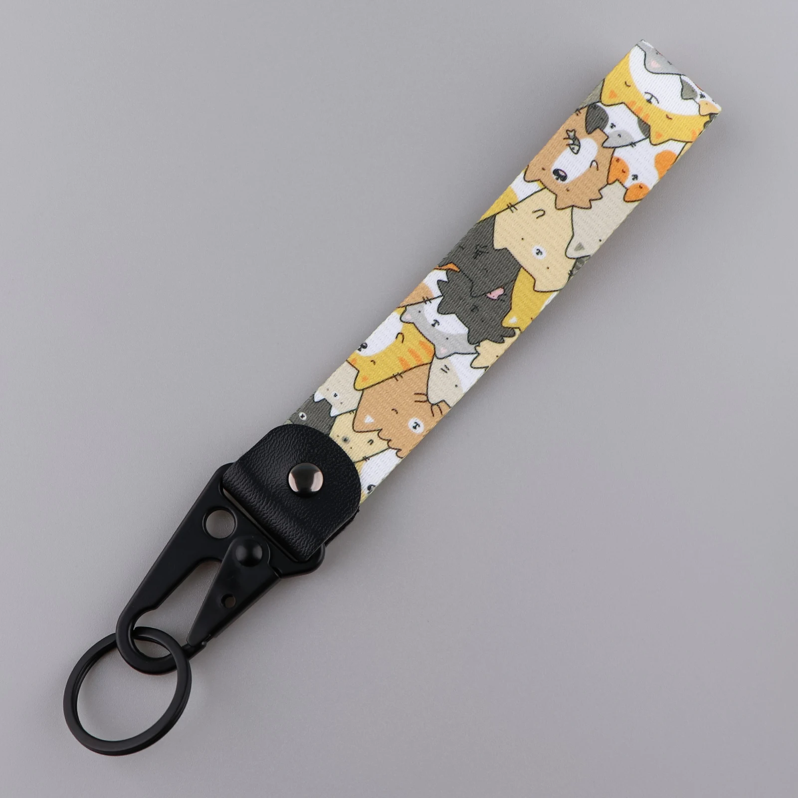 

Cute Cartoon Cat Key Tag Eagle Buckle Car Keychain Key Ring Short Lanyard Key Strap Motorcycle Fashion Accessories Gifts