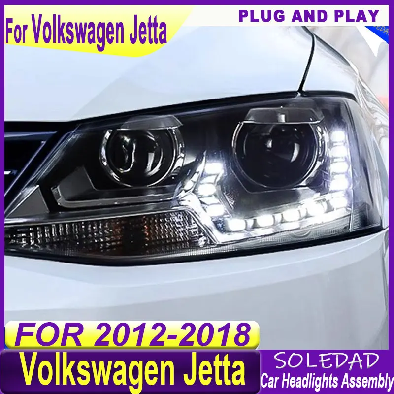 Car Headlight For Volkswagen JETTA Sagitar 2012 2013 2014-2018 Head Lamp DRL Car  Head Lamp Front light Assembly Plug and play