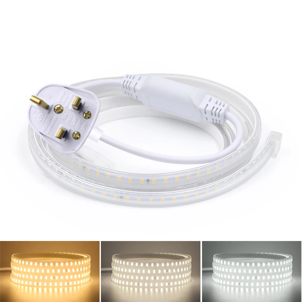 10M 30M LED Strip Lights 220V 2835 Waterproof LED Tape High Bright 120 LEDs/m Flexible Ribbon Outdoor Lamp With UK Power Plug