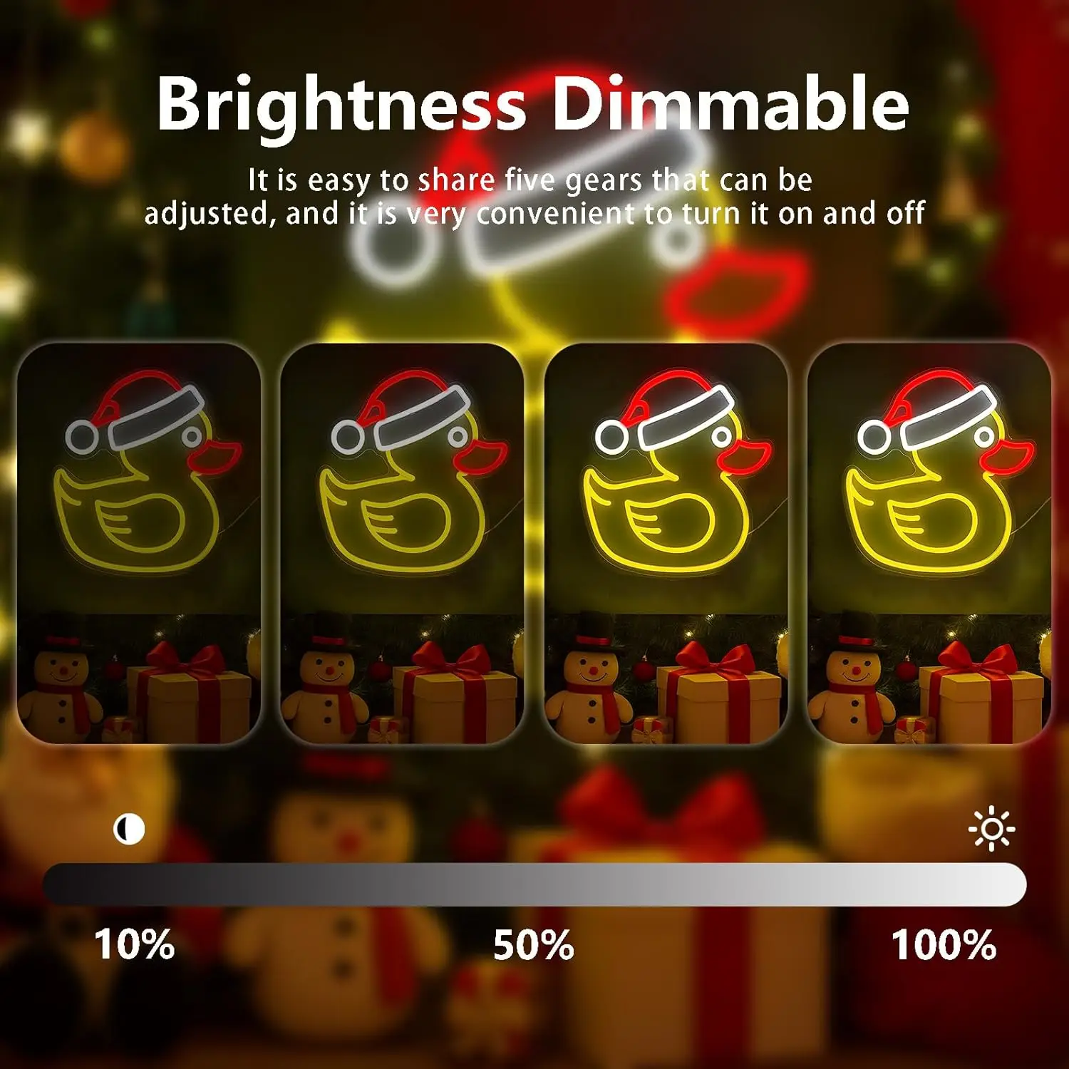 ﻿   Natal pato sinal de néon usb regulável led sinal de luz néon decoração da arte da parede para gamer quarto sala estar bar festa presentes