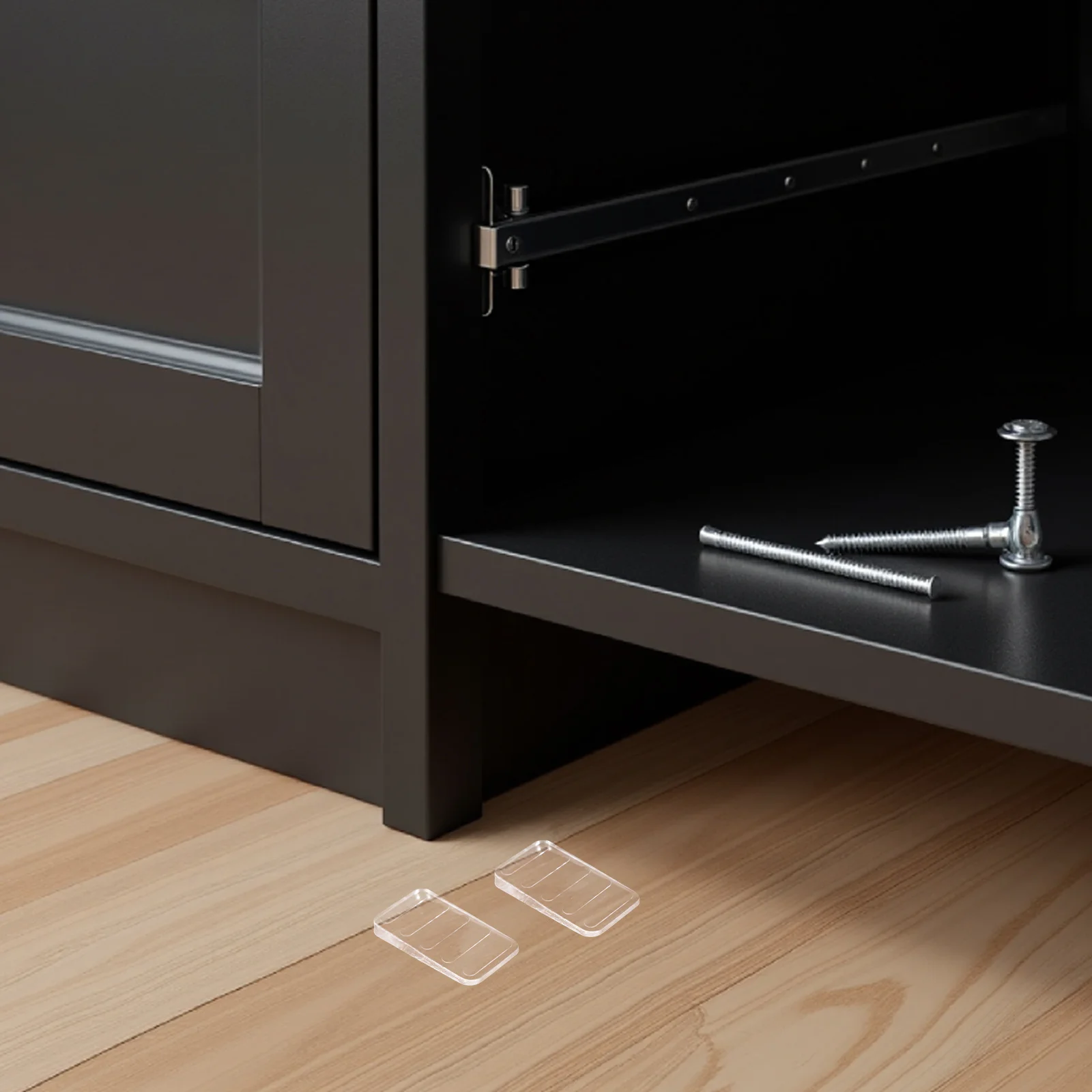 

8Pcs Furniture Levelers Pads PU Wedges for Table Legs Bed Cabinet Non-Slip Stabilizing Uneven Floors Home Use Clear PU Feet Pads