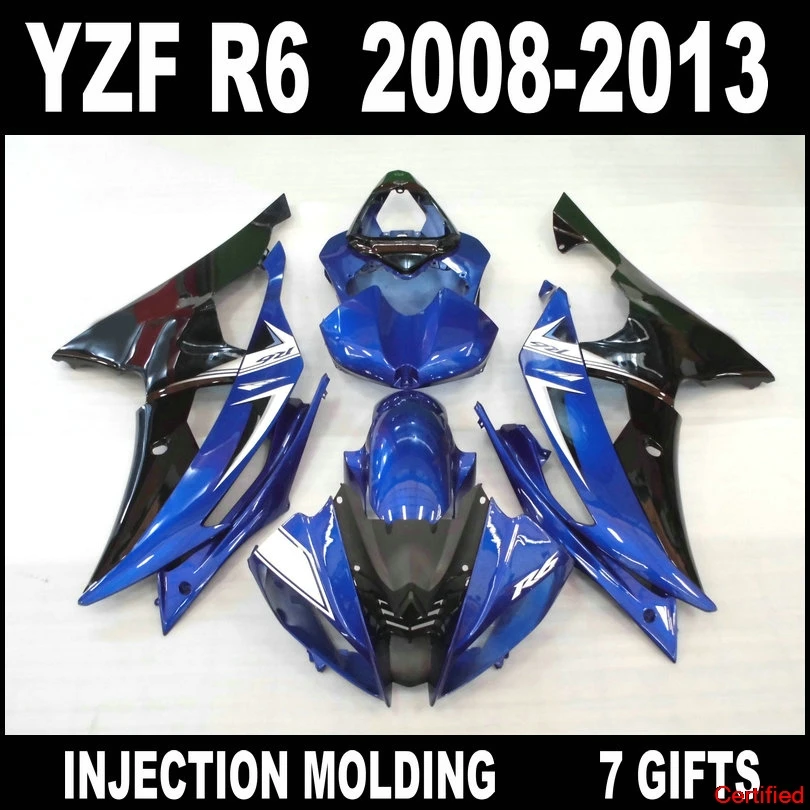 

НОВЫЙ комплект обтекателей по самой низкой цене на 2008 2009-2013 YAMAHA R6 комплект обтекателей синий черный обтекатели 08 09 10 11 12 13 YZF R6