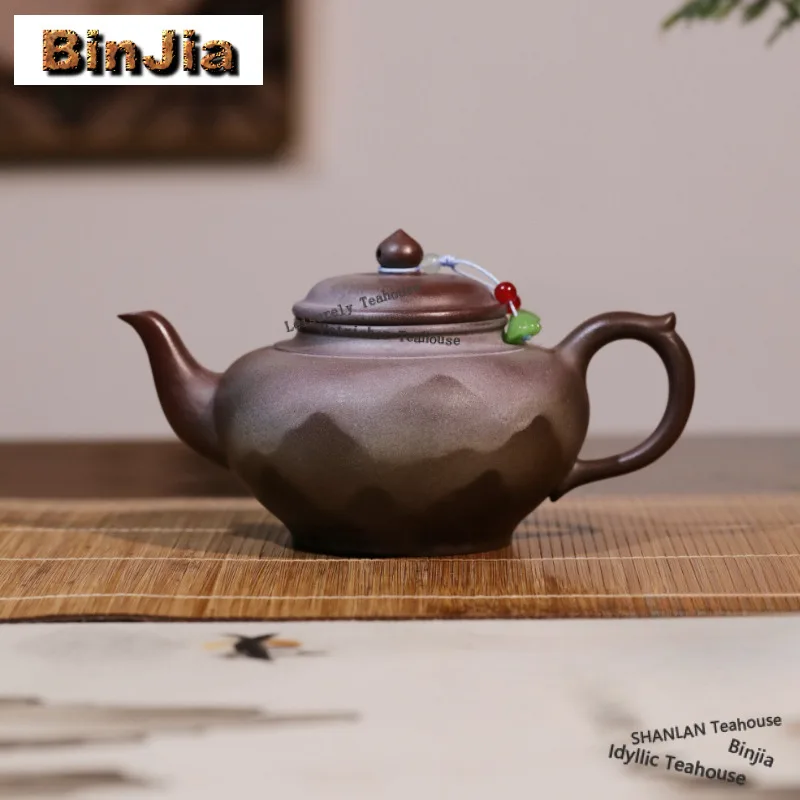 

Чайник из исключительной исинской фиолетовой глины, 310 мл, ручной работы, «Смеющаяся сакура», из необработанной глины, чайный набор, украшение для чайной церемонии