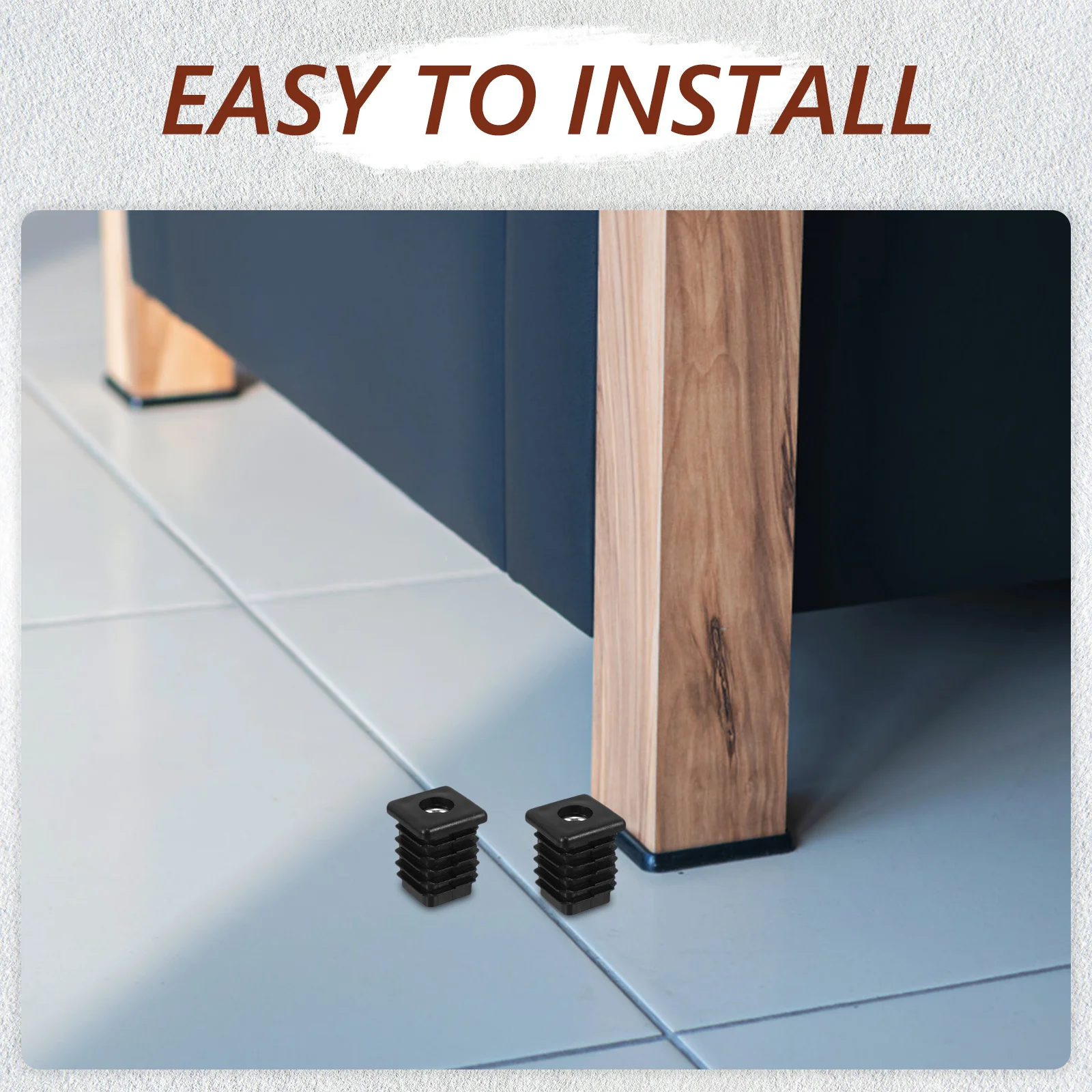 4 pezzi Tappi terminali in plastica con tubo quadrato filettato Tappi per piedi per mobili Copri gambe per sedie Elettronica meccanica