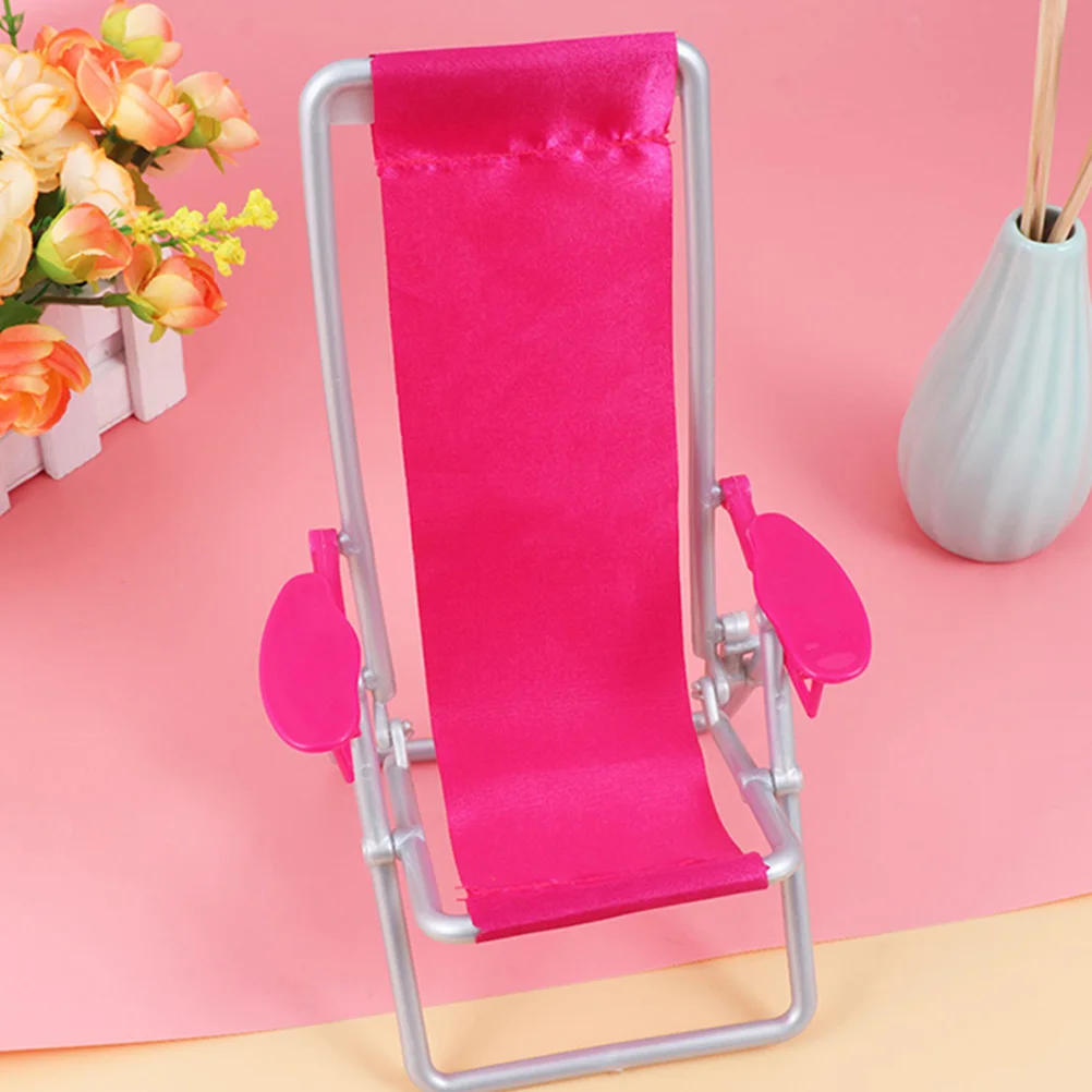 Mini silla de ocio plegable para casa de muñecas, modelo de playa, muebles pequeños compactos de Abs, salón en miniatura, 3 uds.