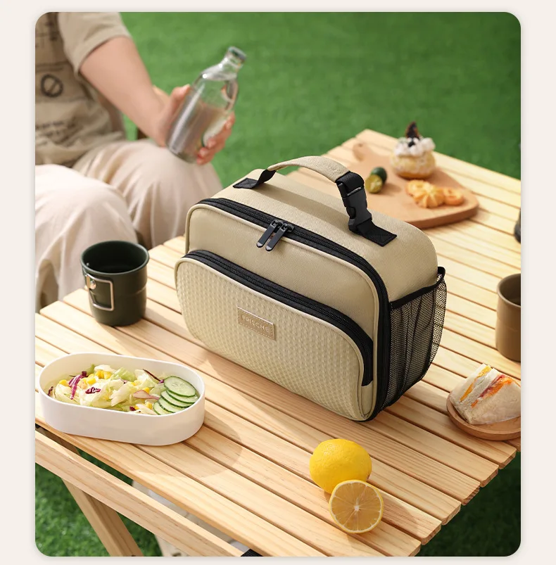 Isolierte Lunchtasche, Isolierung, Bento-Pack, Aluminiumfolie, Reistasche, Essensbeutel, Eisbeutel, Studenten-Bento-Lunch-Handtasche, Isolierung – Detail 13