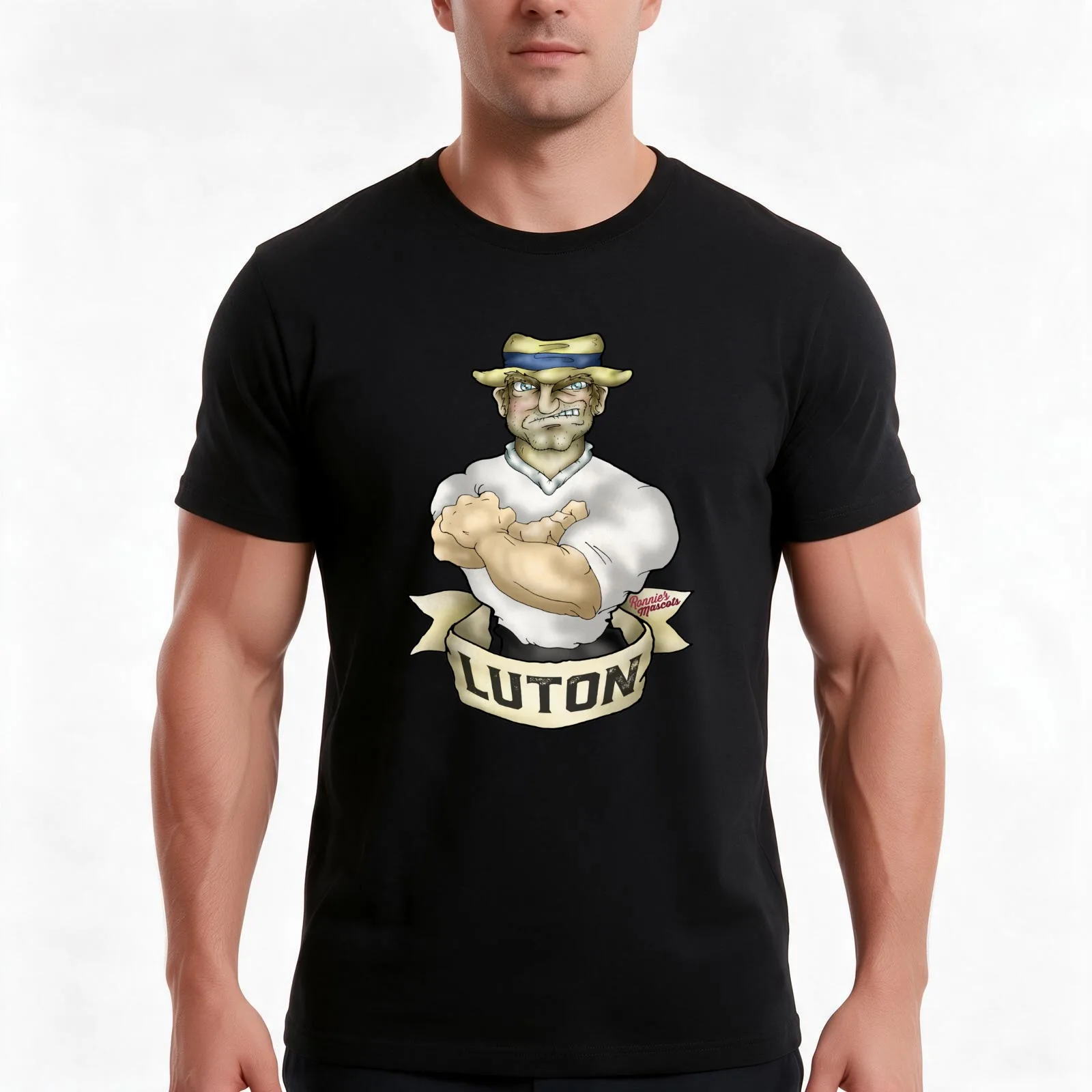 Luton Town Hatter Mascot T-Shirt, Summer Casual Cotton Tee, Oversized Streetwear Tops, Vintage Graphic Print, Unisex Men Women