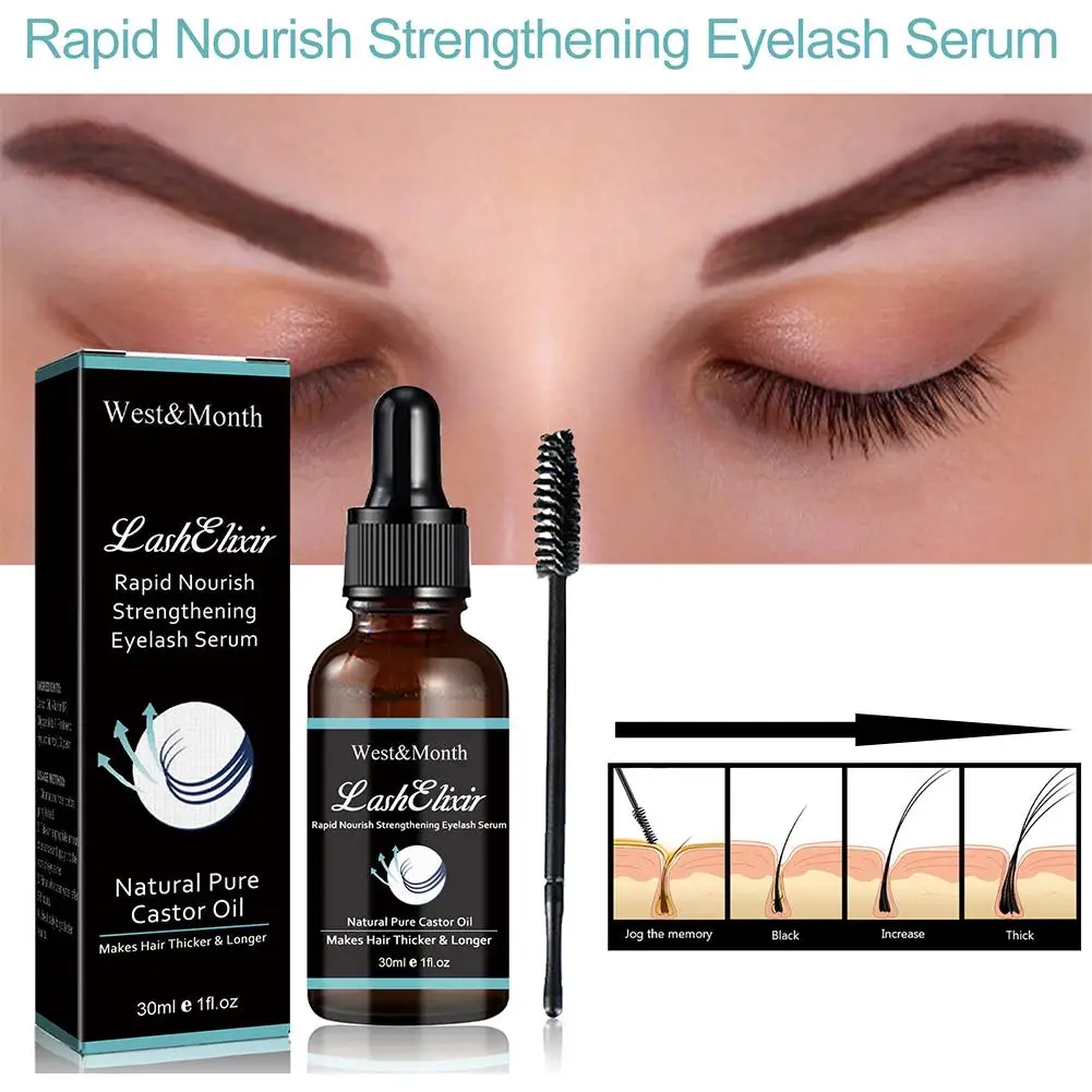 30ML Rapid Nourish Strengthening Eyelash Serum Longer Cosmetic Eyebrow Eyebrow Natural Eyelash Growth Curl Enhancer Thicker H1O0