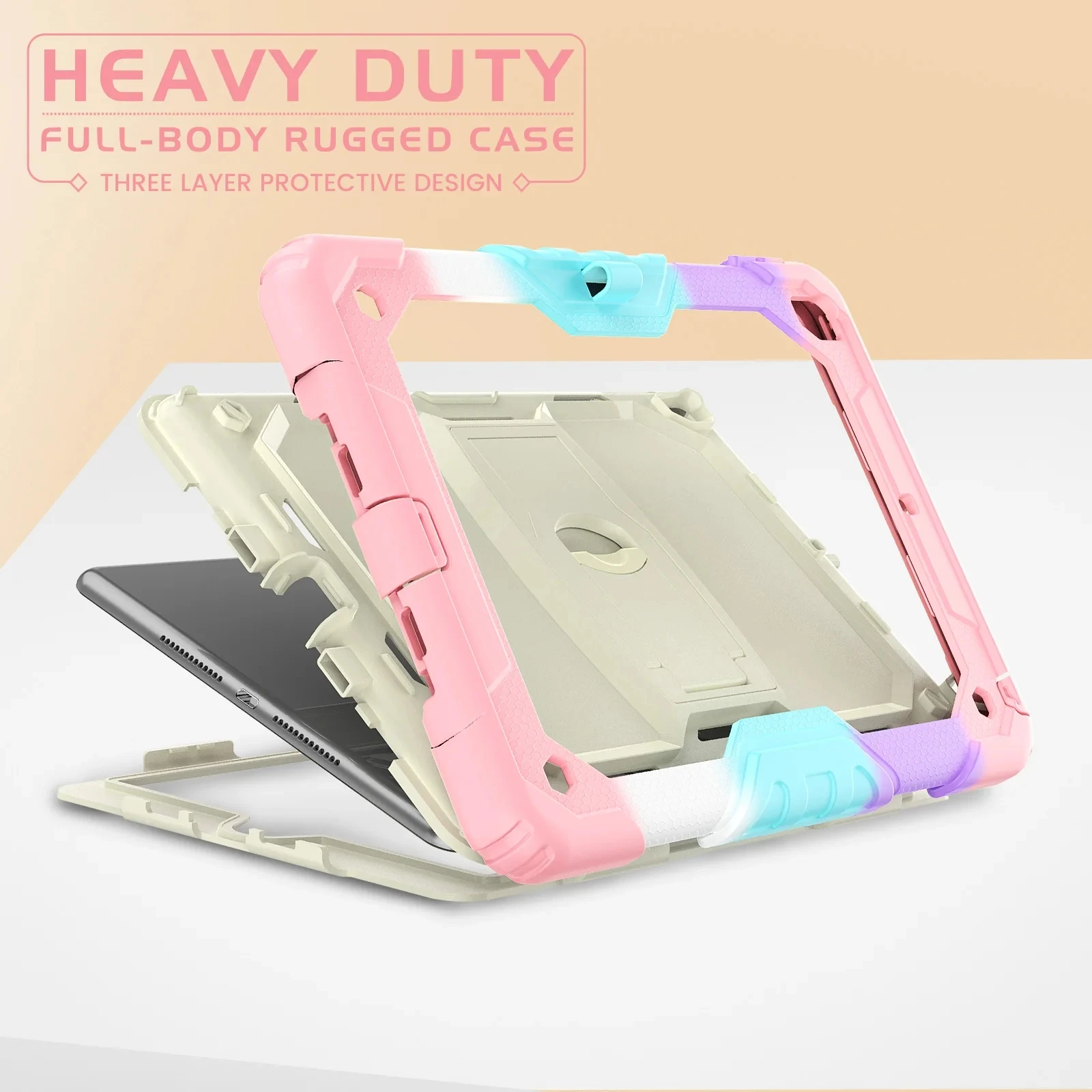 Heavy Duty Silicone Case For Ipad 10th Generation Stand Kids Cover For Ipad Pro 11 Air 5 4 10.9 7/8/9th 10.2 9.7 5/6th Mini 6 5