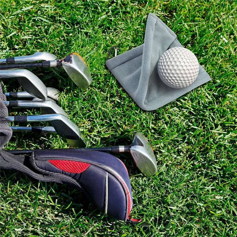 Y67A-Ręcznik do piłek golfowych z klipsami 5,5 x 5,5 cala Ręcznik golfowy Premium z mikrofibry Akcesoria do czyszczenia piłek golfowych
