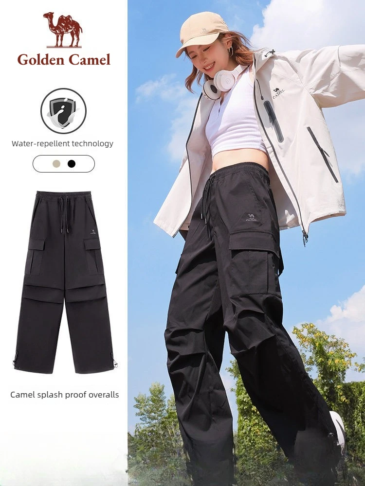 

Golden Camel Women Hiking Pants Workwear Warm Plus Fleece Pant Straight Paratrooper Loose Sport Trousers Outdoor Water-repellent