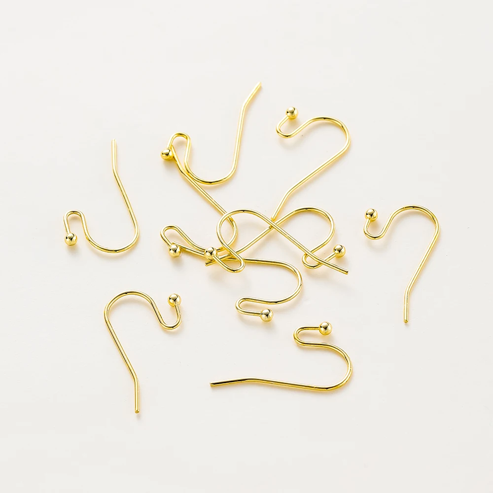 

20Pcs 12*22mm 14/18K Gold Plated Brass French Earring Hooks Wire Settings Base Earrings Hoops for DIY Jewelry Making Accessories