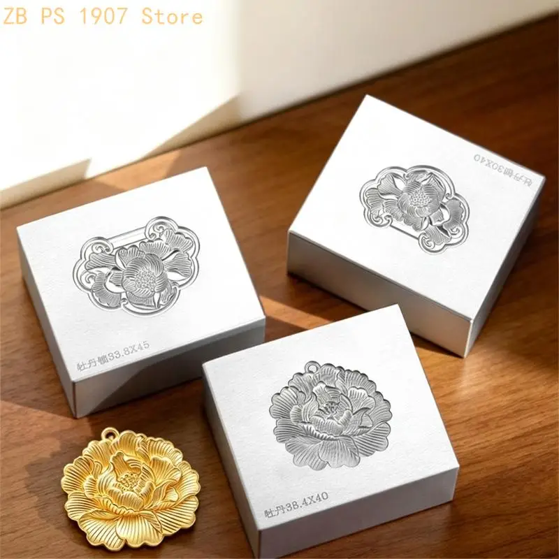 Gold and Silver Jewelry Press Die, Steel Tool with a Floral Patterned Face for Focused Decorative Jewelry Forming Work 55KA
