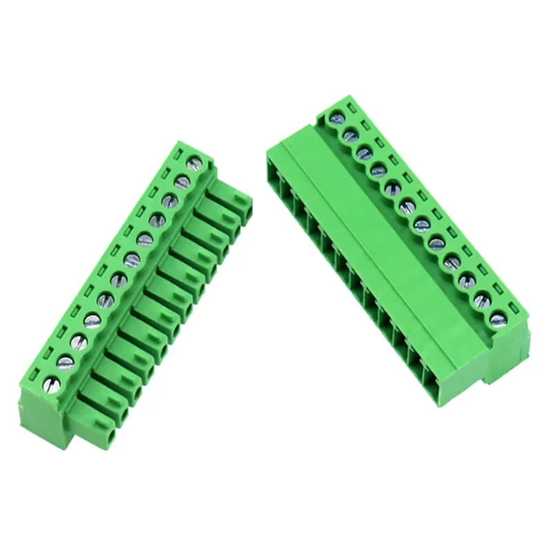 2Sets 15EDGRK 3.81mm 2/3/4/5/6/7/8-24 pin right angle screw terminal block connector 15EDG 3.81MM pitch Plug + Pin Header Socket