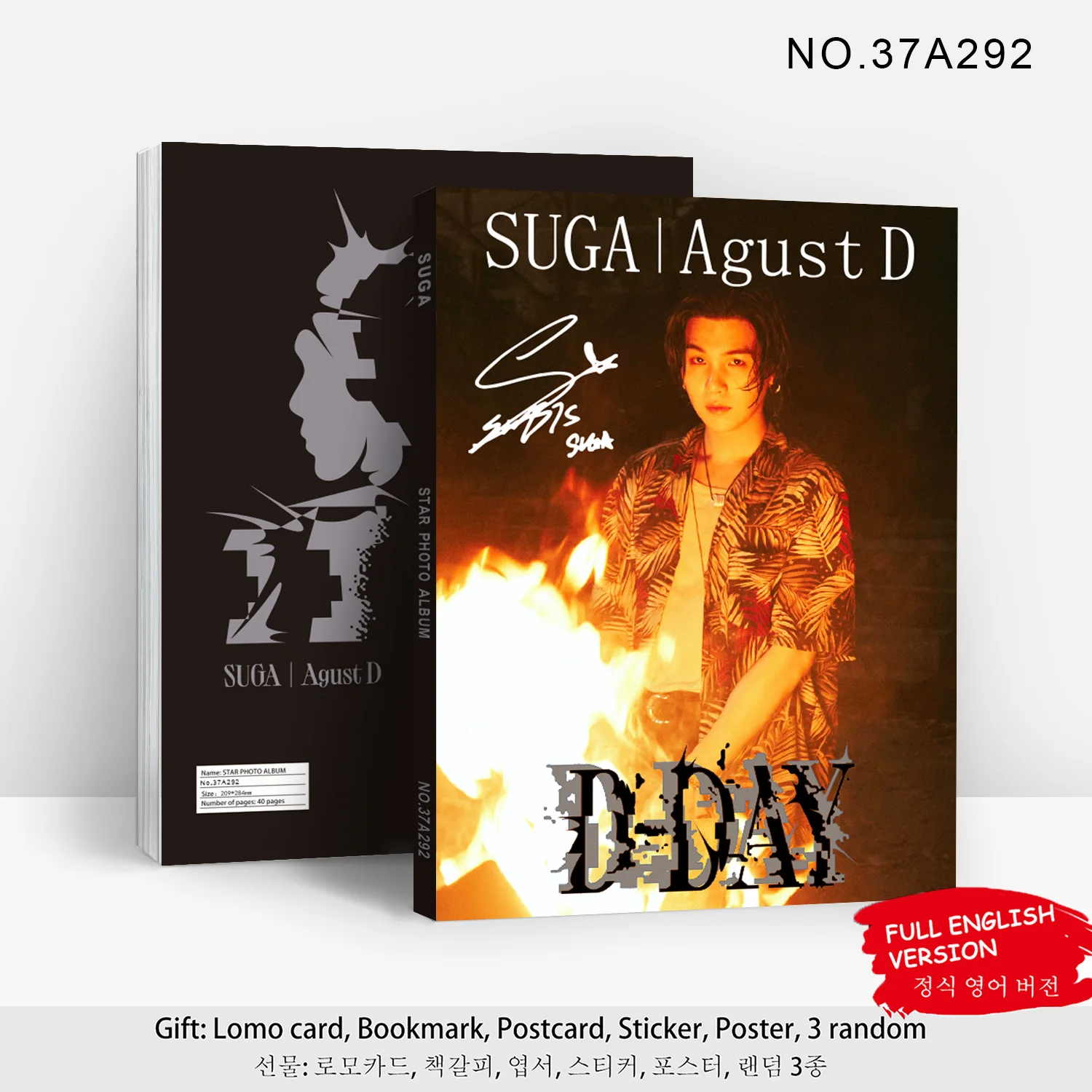 New Photo Album SUGA SugaAgust D Coated Paper Color Printed High-definition Picture Album Collection Book 80p