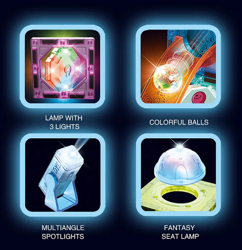 حار بيع 49 قطعة ألعاب المكعبات المغناطيسية لعبة تعليمية كتلة لعبة ذاتية الصنع مع كرة لفة خفيفة