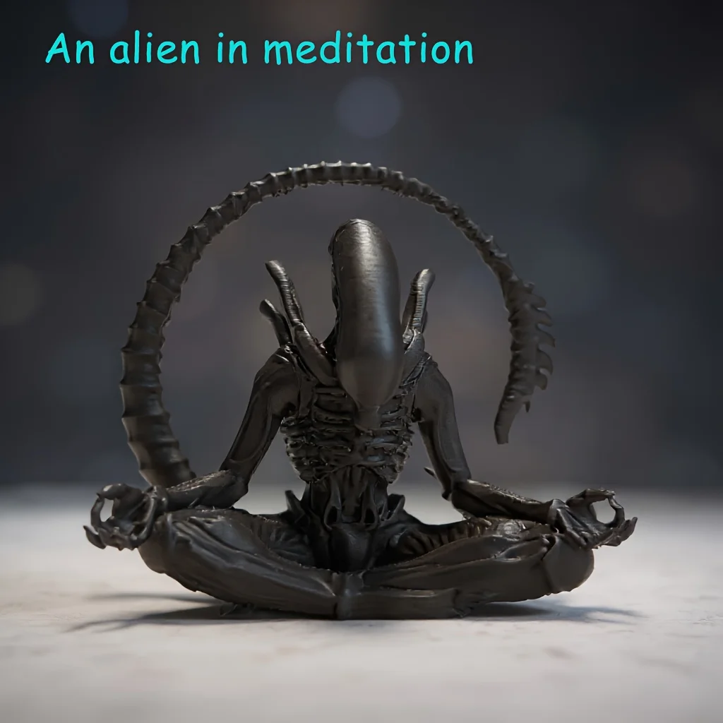 1PC An Alien Ornament In Meditation, Creatively Designed To Create A Personalized Atmosphere Space, Suitable For Collection.