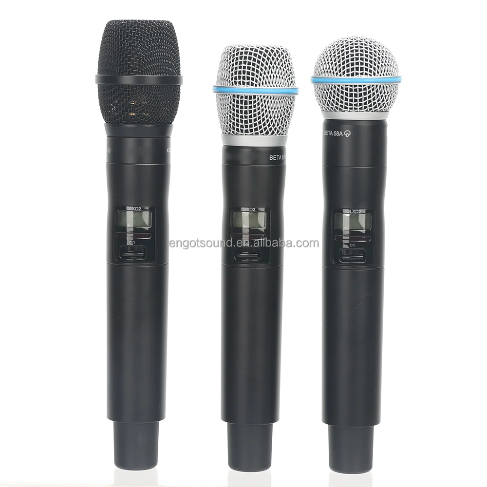 Qlxd4 Beta58a Bèta87a Ksm9 Uhf Draadloze Handheld Karaoke Microfoon Professionele Metalen Draadloze Systemen