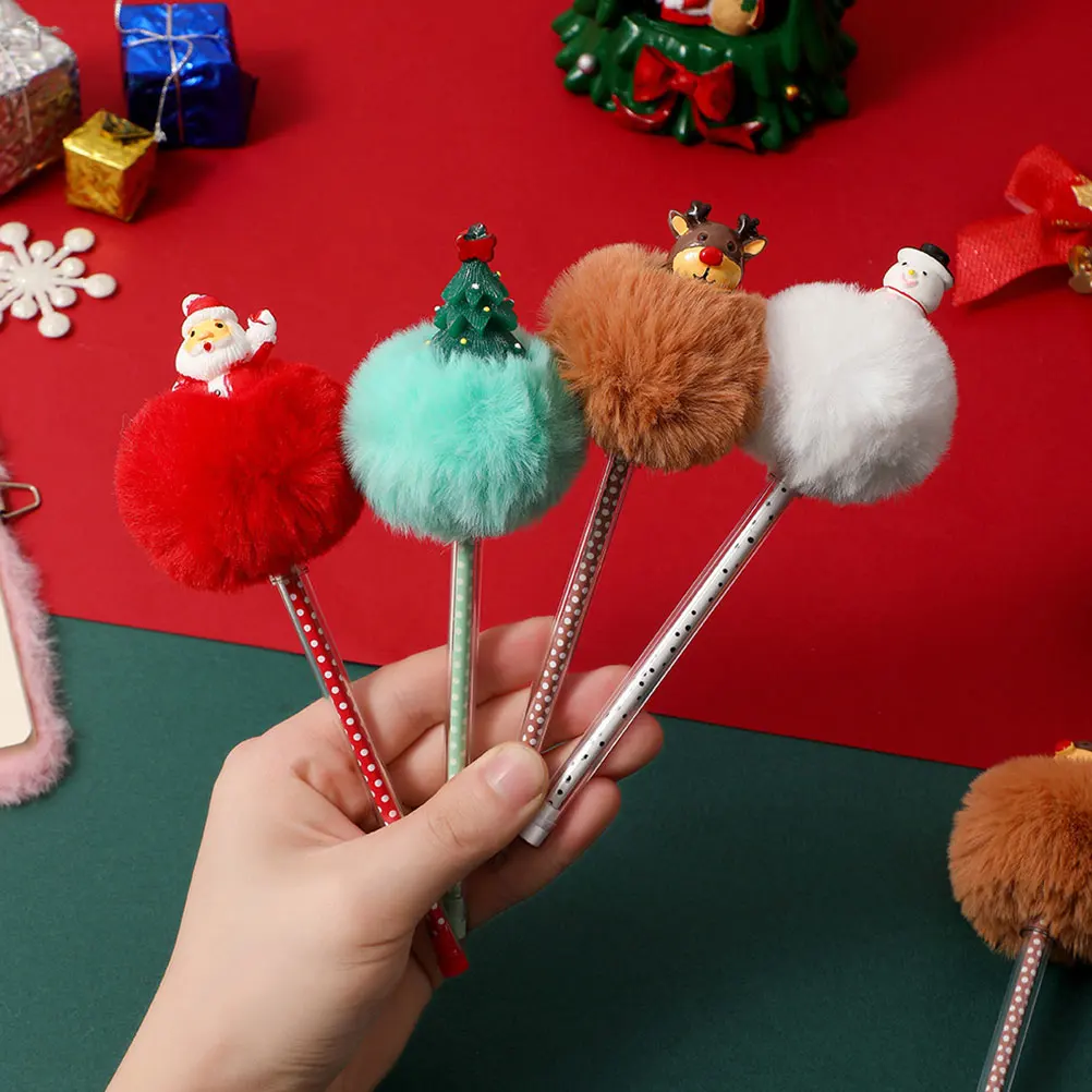 

4 Pcs Christmas Ball Pen Writing Pens for Kids Stationery Students School Supplies Cartoon