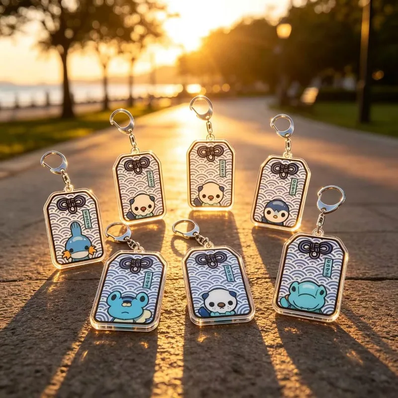 For Pokemon Elf Squirtle Bulbasaur Charmander Piplup Mudkip Oshawott Acrylic Selfmade Original Cute Cartoon Anime Keychain