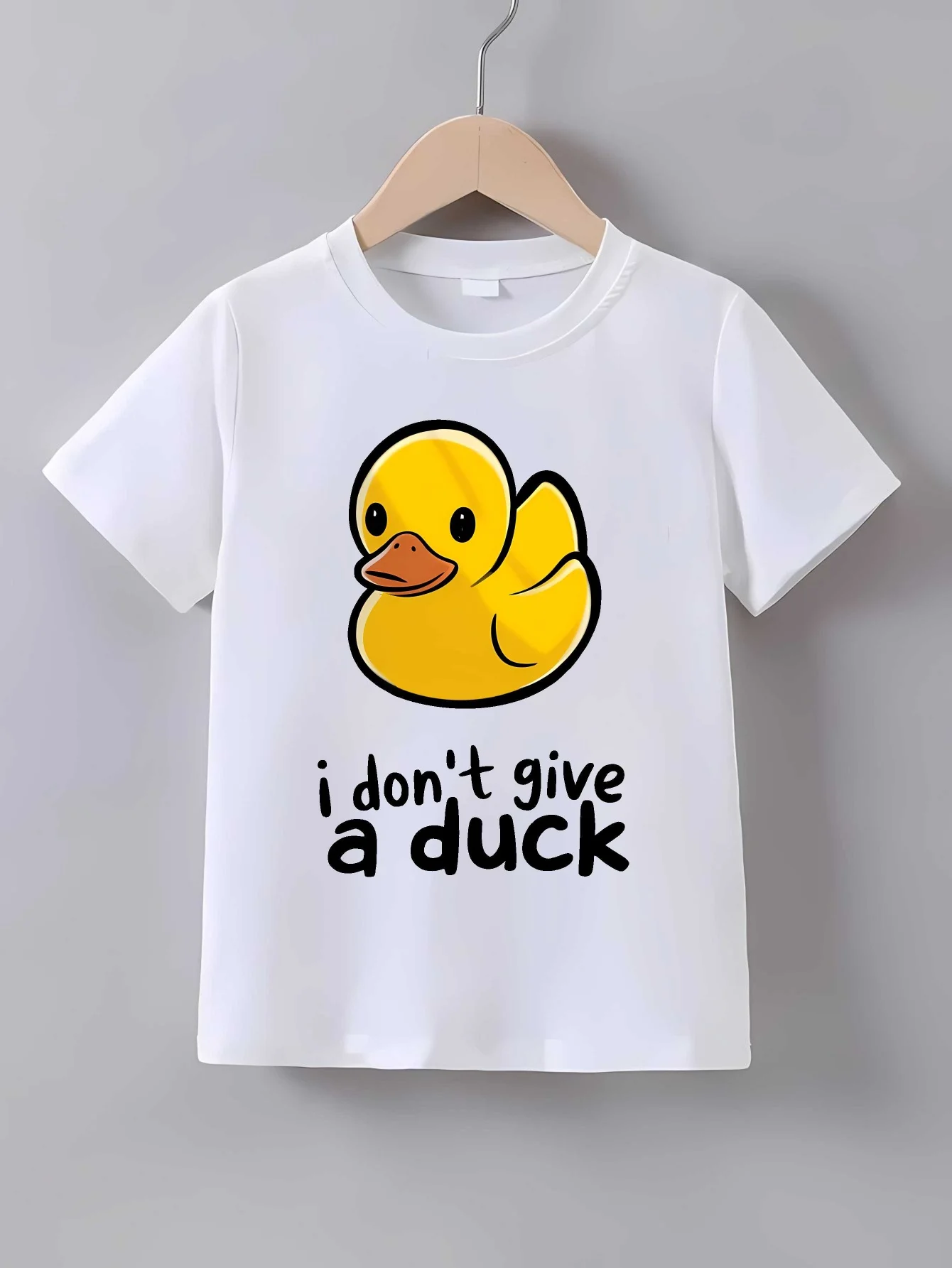 Family Matching T Shirt Cartoon Duck Funny Slogan Graphic Print Short Sleeve Cotton Tee For Boys Girls Kids Daily Casual Wear