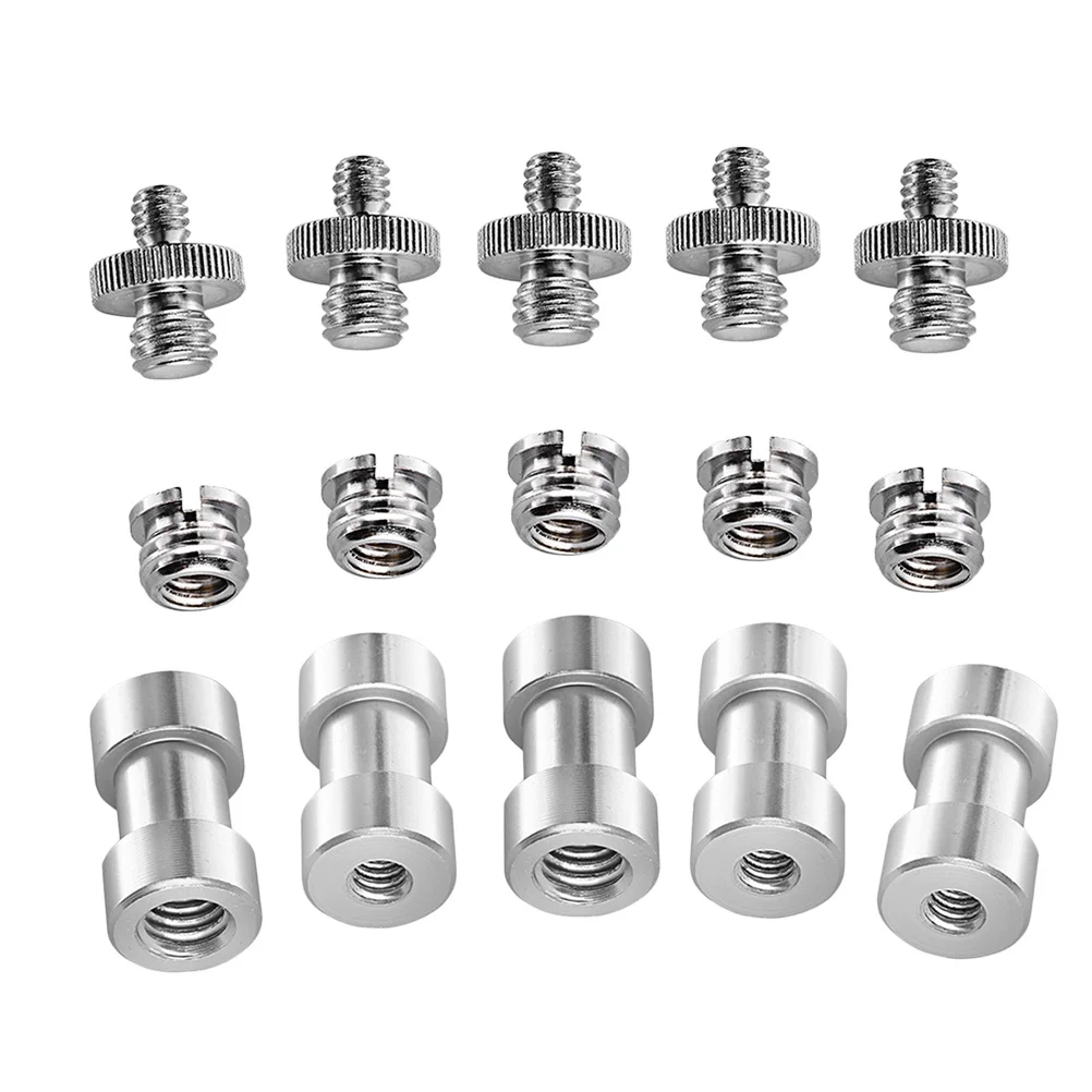 

15Pcs Tripod Mount Screw Adapter Set Silver Metal Photography Flash Trigger Converter Hot Shoe Camera Tripod Accessories