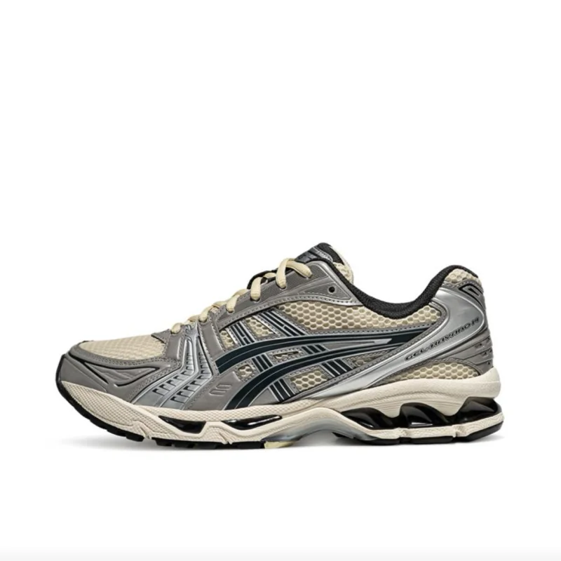 Asics Gel-Kayano 14 Round Toe Lace-Up Anti-Slip Wearable Low-Top Running Shoes Unisex Silver-blue