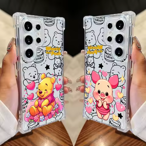 Disneys Winnies Pooh Bear Baby Phone Case For Samsung Galaxy S25 FE S24 S23 S22 S21 Ultra S20 Plus Note20 S25FE Soft Clear Cover