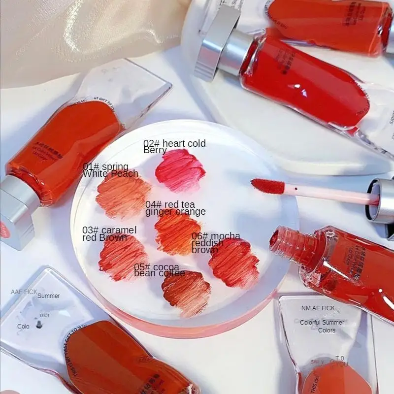 Transparante Pigment Lip Modder Fluweel Glazuur Matte Lippenstift Non-Stick Cup Lipgloss Karamel Roodbruin Blijvende Lip Tint Cosmetica