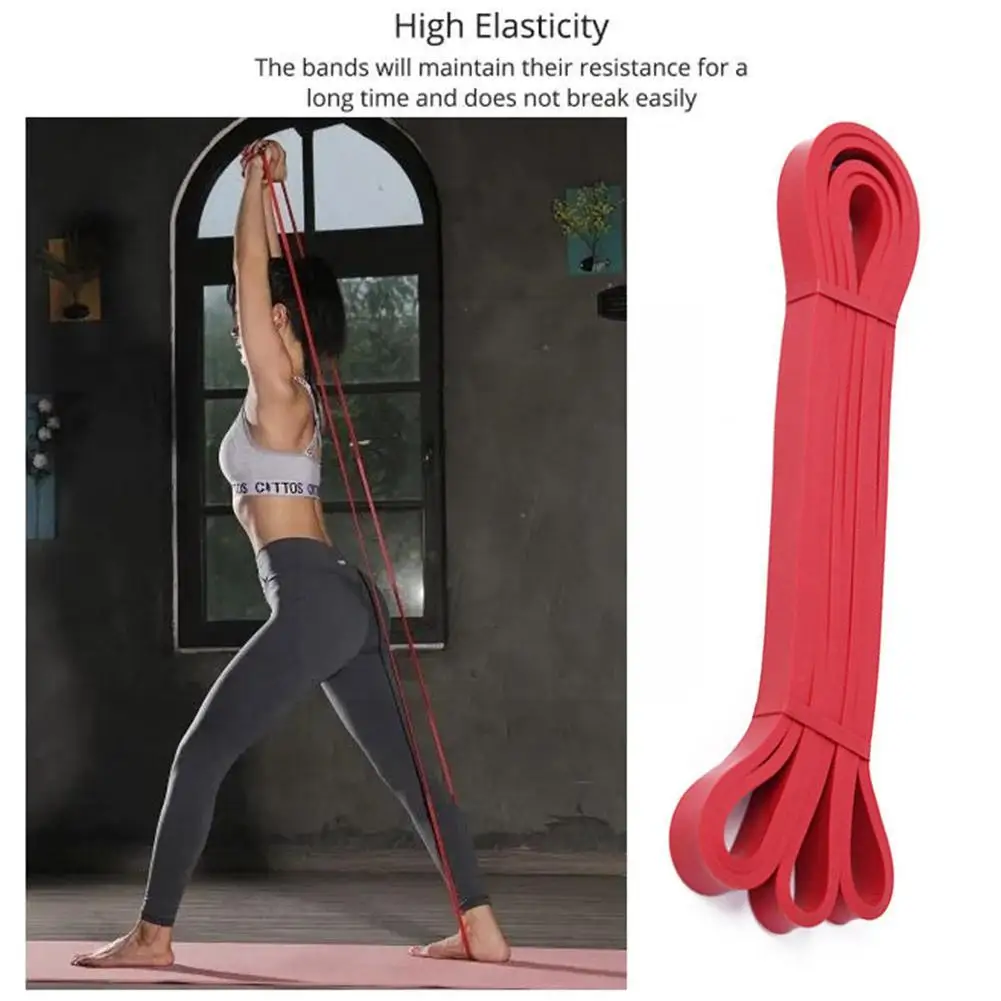 Bandas de resistencia para Fitness, expansor elástico de goma para fuerza, gimnasio, tensión, Yoga, ejercicio, equipo deportivo rojo W5s3