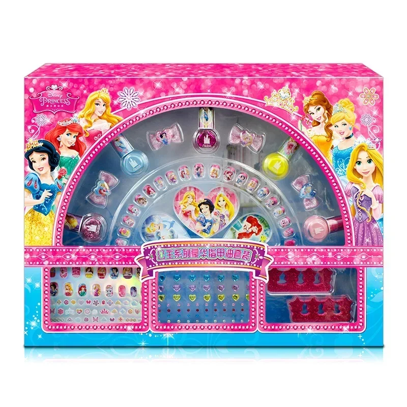 Disney-Juego de manicura de princesa Blancanieves, juego de maquillaje, belleza de uñas, pegatina de esmalte de uñas, regalo para niña