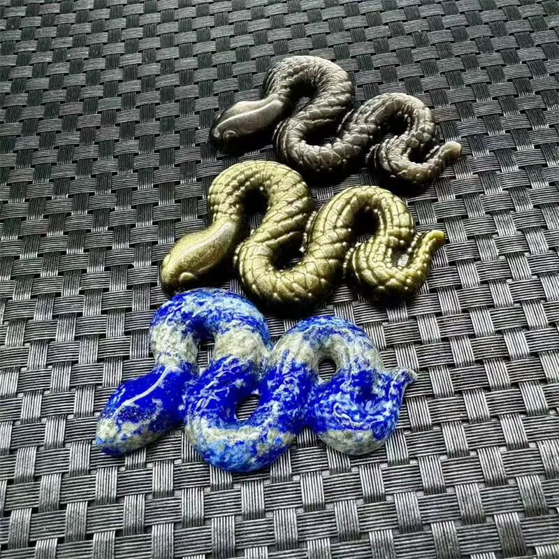 Natural Quartz Jade Stone Snake Carving Reiki Healing Fengshui Stone Gift Home Office Decoration Gift 1PCS