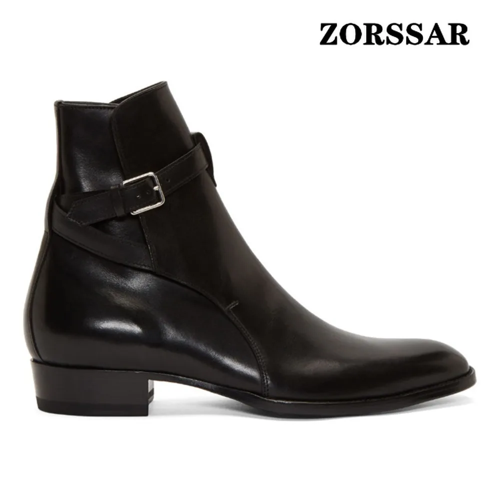 Luxury Brand Mens Boots Fashion Chelsea Genuine Leather Boot Classic Business Casual Dress Boots for Men Plush Warm Winter Botas