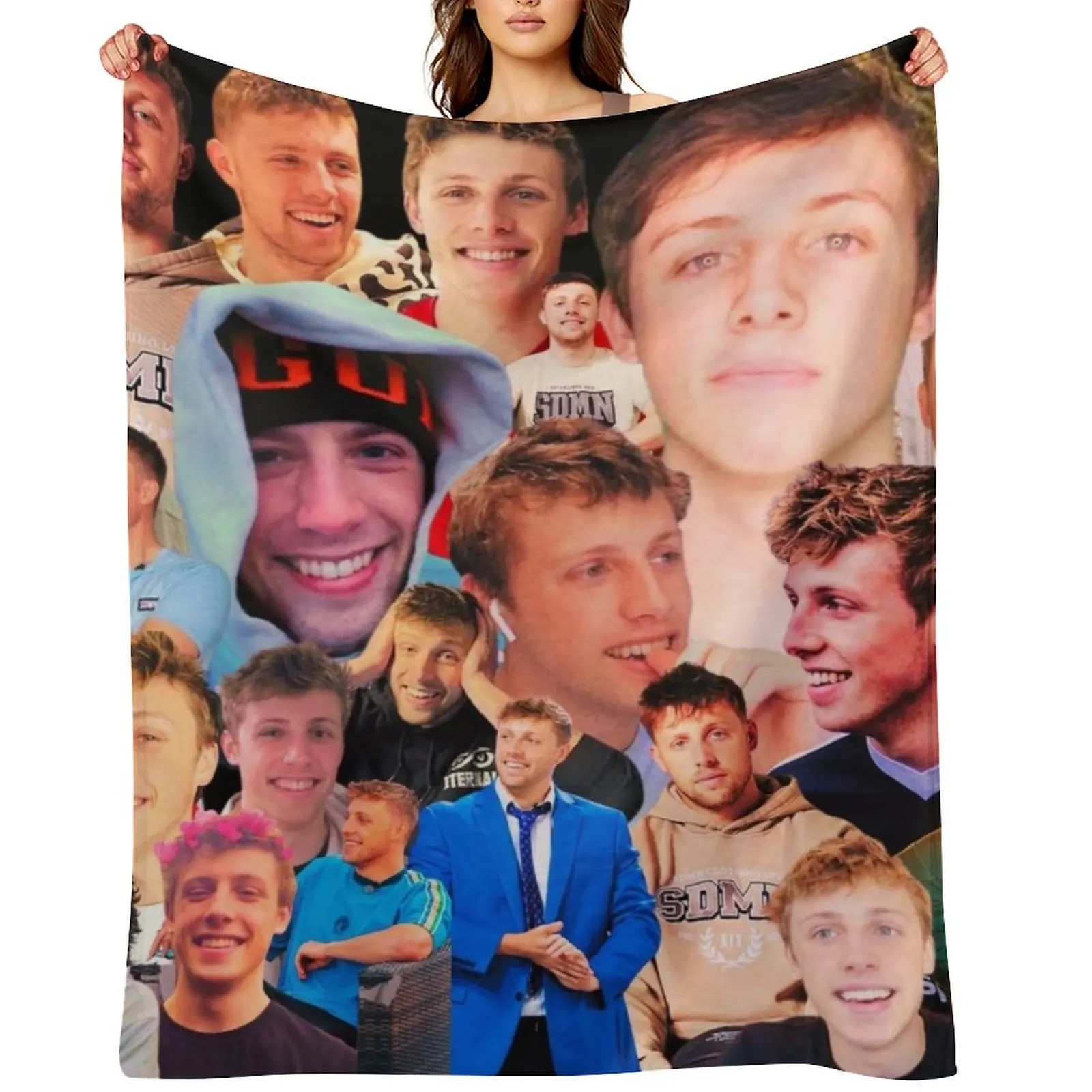 

Wroetoshaw Collage Throw Blanket Vintage bed plaid Loose Blankets For Bed Blankets