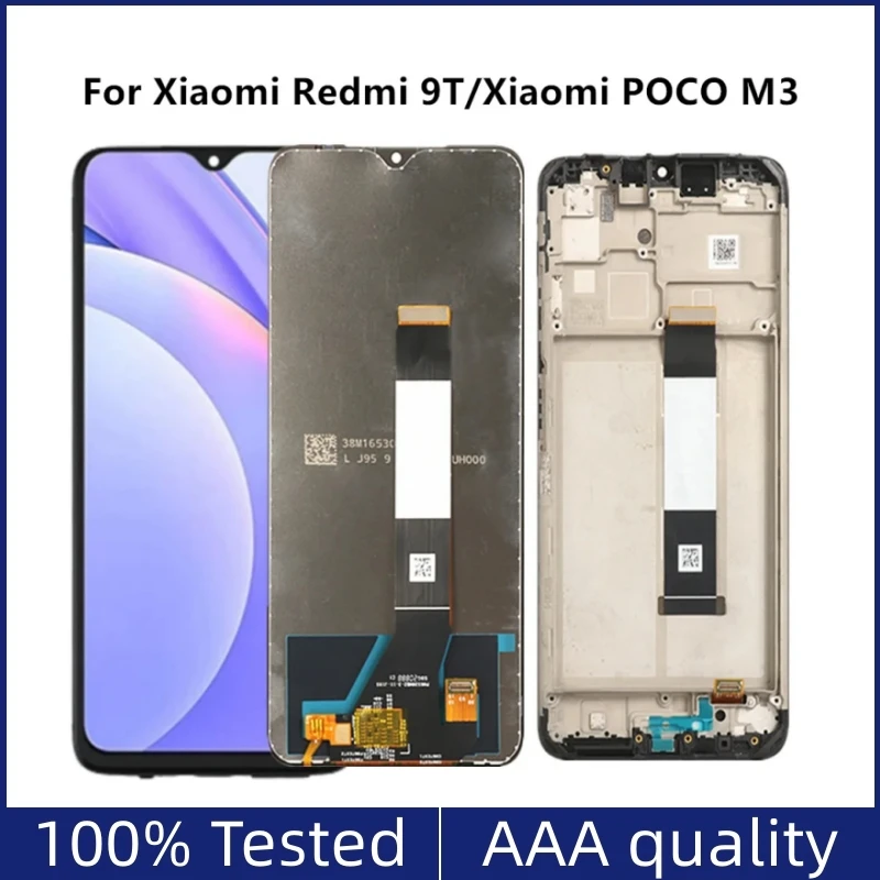 

6.53" For Xiaomi Redmi 9T LCD Display Touch Screen Digitizer Assembly With Frame J19S M2010J19SG M2010J19SY