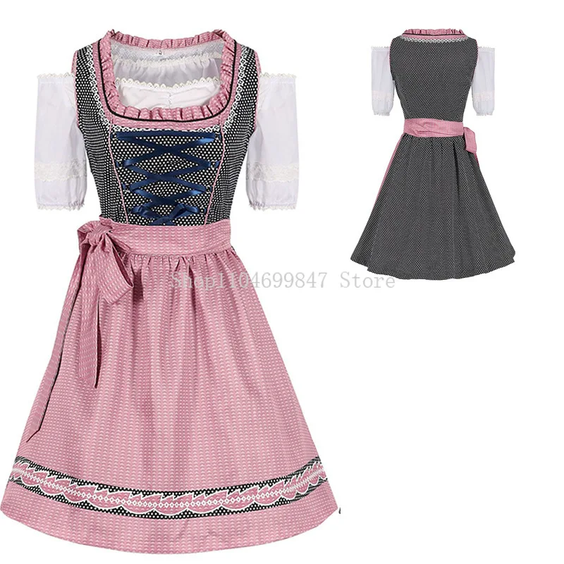 

Adult Halloween Costumes Bavarian Maid Uniform Germany Munich Oktoberfest Stage Performance Women adult Costume