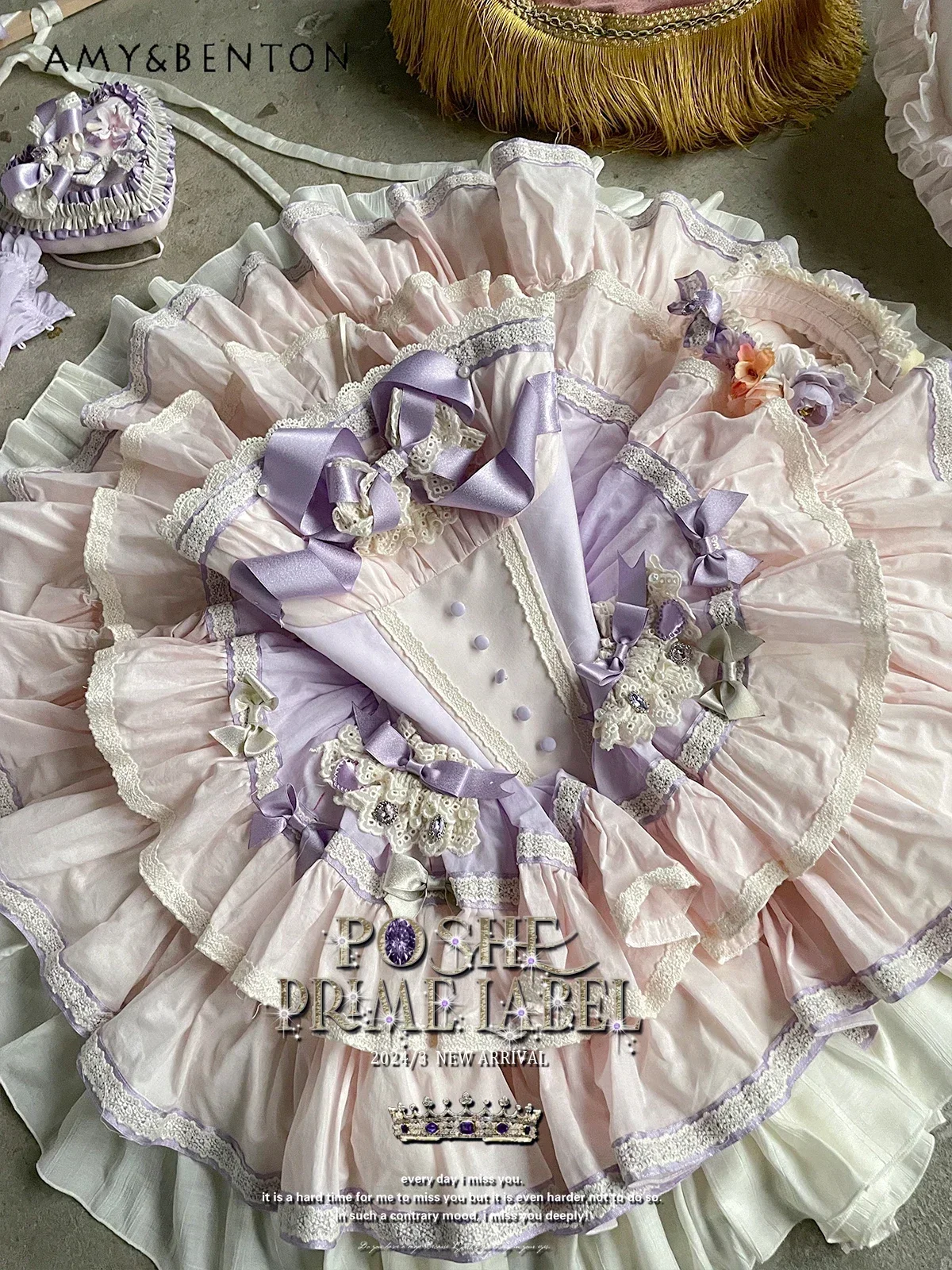 Daily Kawaii Lolita Dresses Sweet Cute Bow Off-Shoulder Ball Gown Dress High-Grade Princess Dress for Women Summer Sexy Dress