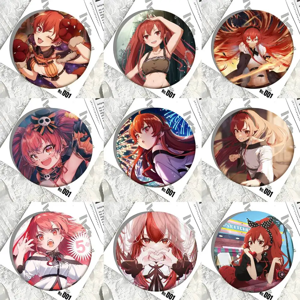 Anime Mushoku Tensei Eris Boreas Greyrat Abzeichen Runde Abzeichen Weißblech Münze Brosche Kleidung Rucksack Zubehör Revers Pin