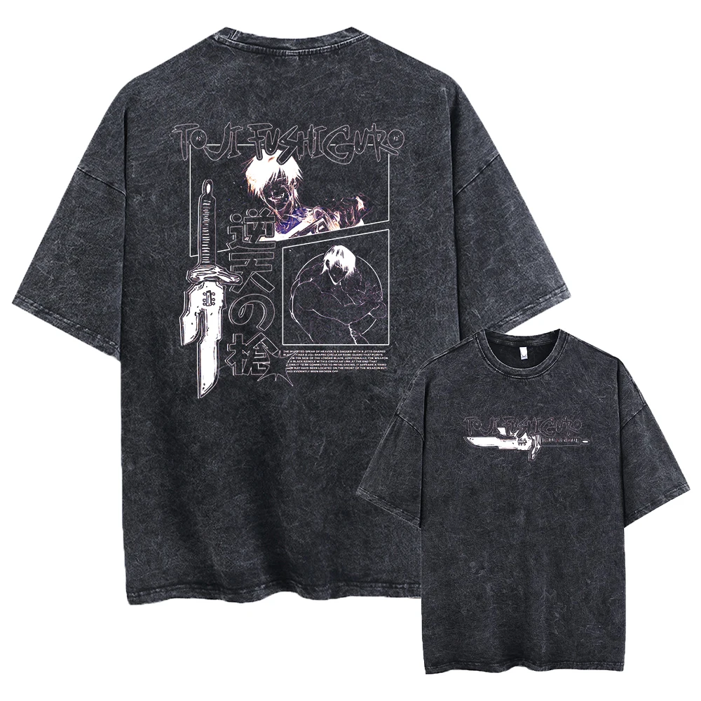 

Футболка с кислотой аниме Jujutsu Kaisen Gojo Satoru, футболки для мужчин и женщин, хлопковые футболки в стиле Харадзюку Ryomen Sukuna, топы в стиле ретро, футболки