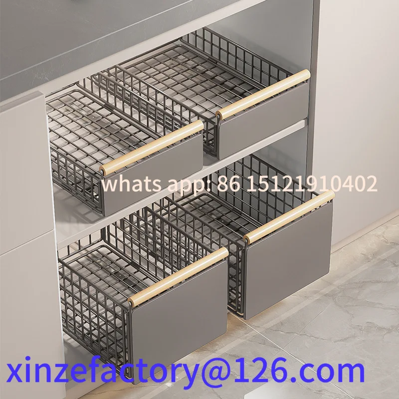 Customizable Kitchen Foldable Sink Pull-out Rack Cabinet Push-pull Retractable Basket