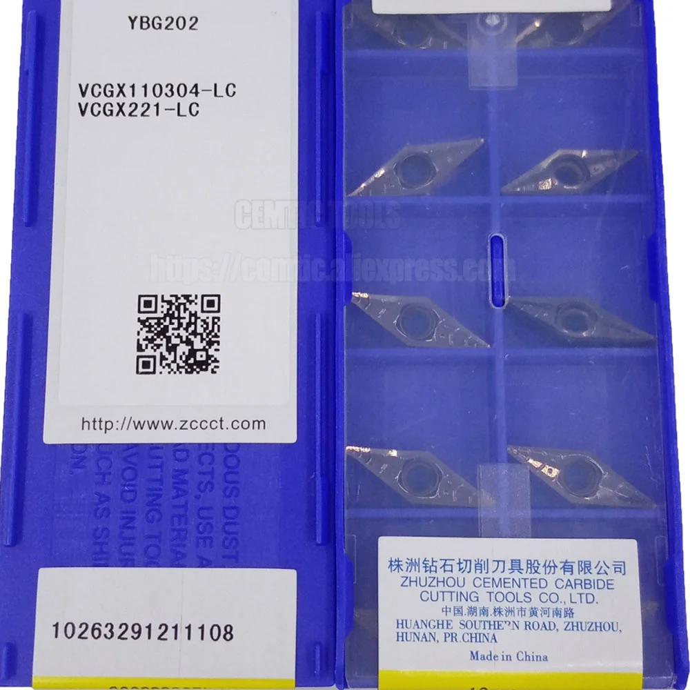 

ZCC VCGX 221-LC Alloy Blade CNC carbide inserts For Aluminium,Stainless steel YD101 VCGX110304-LC YBG205 YBG101 YBG202