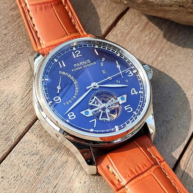 ساعة بارنيس الميكانيكية Seagull ST25 عيار دولاب الموازنة يطير باك تلقائيًا تعرض أعمال الرجال