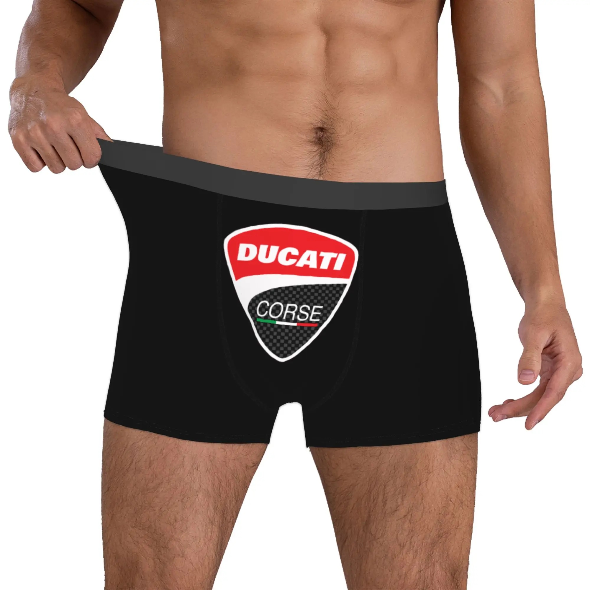 Ducati Motorrad-Unterwäsche für Herren, bedruckte Boxershorts, Shorts, Höschen, weiche Unterhose