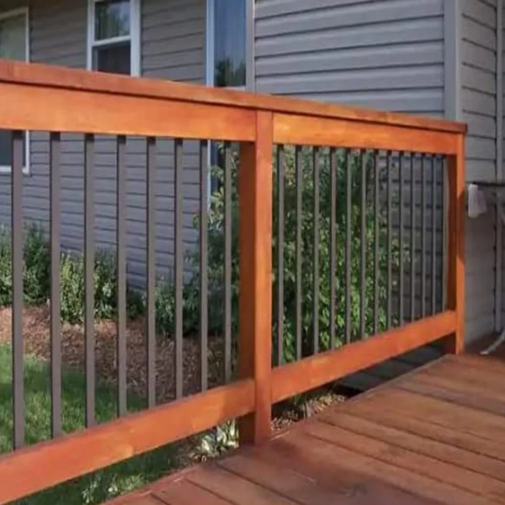 36 Inch Black Metal Deck Balusters 26 Pack Hollow Rectangle Stair Railing Easy Installation Durable Outdoor Indoor Use