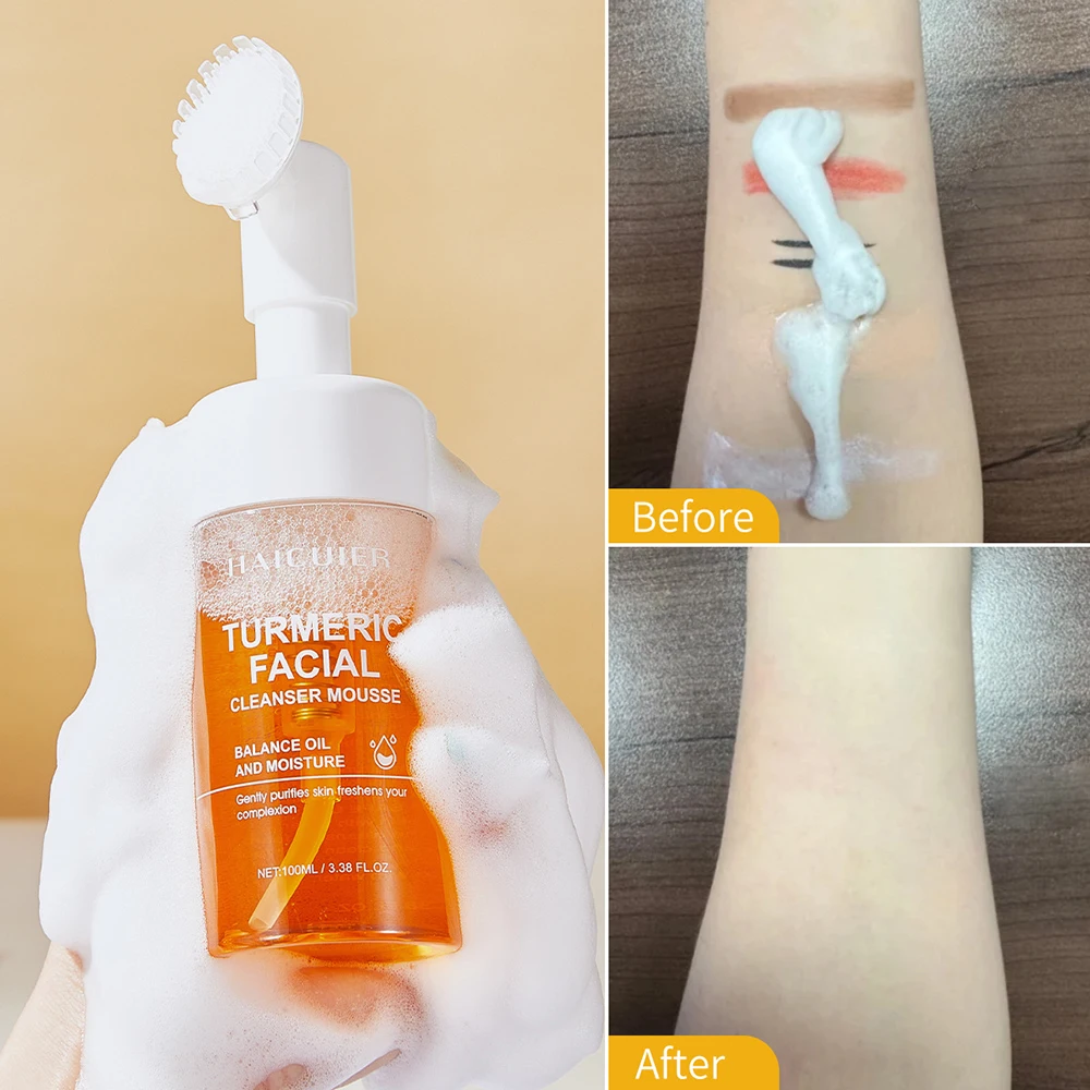 

Turmeric Cleansing Mousse Cleanses Facial Deep Cleansing Acne Oil Control Moisturizing Facial Cleanser Beauty Products Skin Care