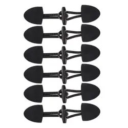 6 Pairs Classical Black Leather Horn Toggle Buttons Closures Coat Jacket Duffle Sweater Sewing Fasteners for Overcoat