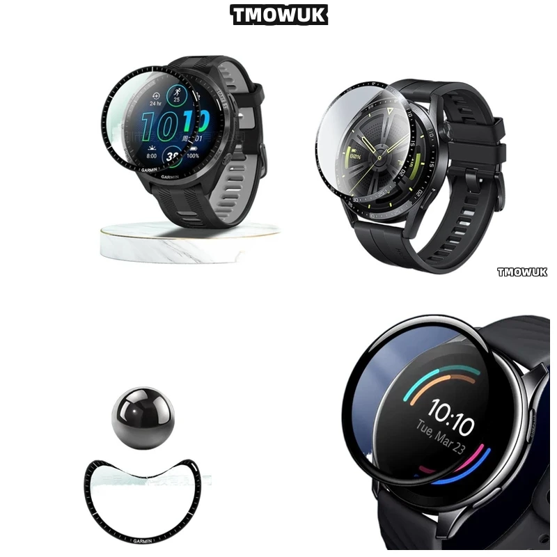 

For Garmin Forerunner 57 945 955 965 970 42mm 47mm - Anti-Scratch Screen Protective Film, 3D Curved Soft Flexible Full Cover PMM