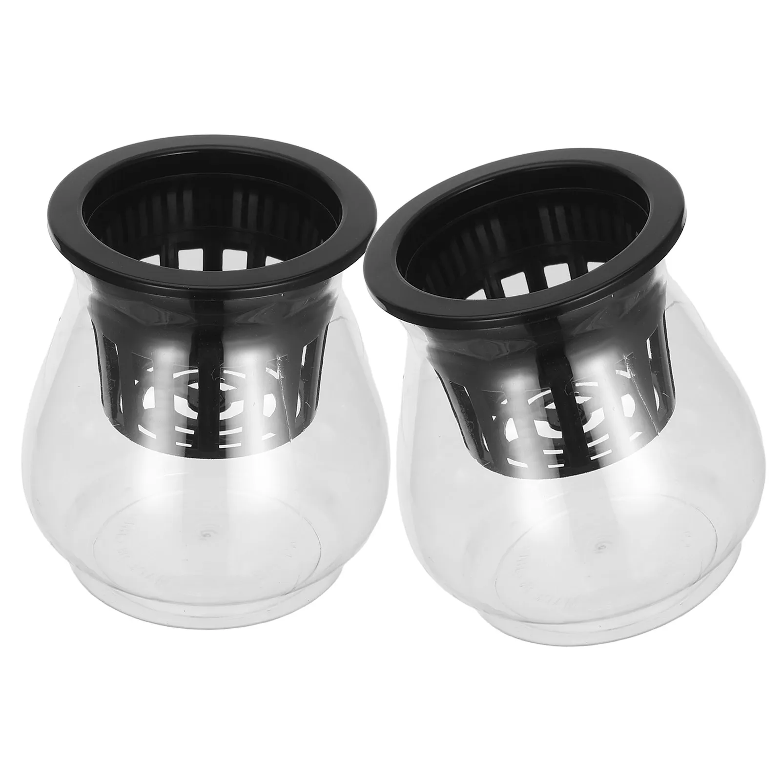 2Pcs Hydroponic Planter Small Betta Fish Bowl Desktop Ecological Tank Home Office Table Clear Mini Aquatic Plants Terrarium